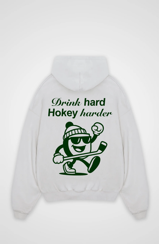 Drink hard Hokey harder Oversized Hoodie